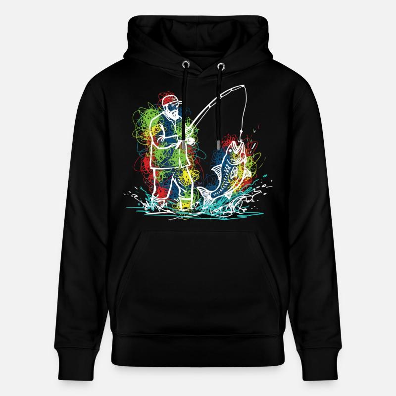 Fisherman Legend Pêcheur Poisson - Sweat à capuche bio CRUISER Stanley/Stella Unisexe - noir