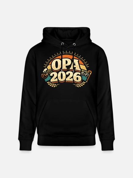 Grandpa 2026 Loading Future Grandfather Gift - Stanley/Stella CRUISER Unisex Organic Hoodie - black