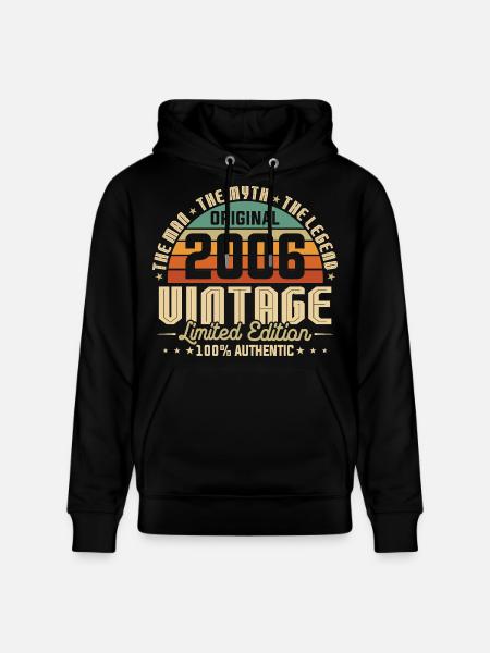 2006 Original Vintage Geburtstag Geschenk - Stanley/Stella Unisex Bio-Hoodie CRUISER  - Schwarz