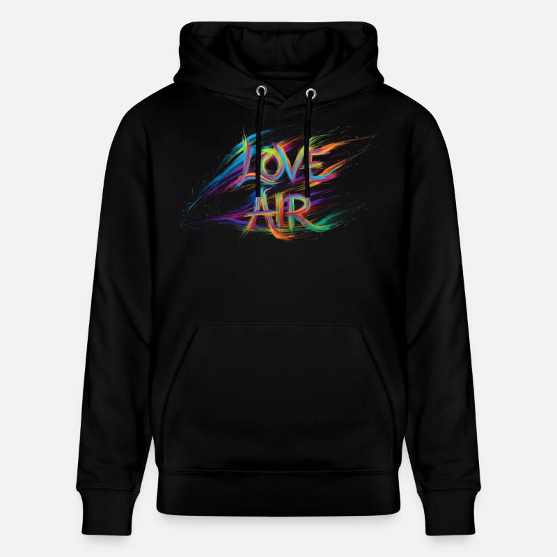 Farbenfrohe Liebesluft-Text-Gemälde - Stanley/Stella Unisex Bio-Hoodie CRUISER  - Schwarz