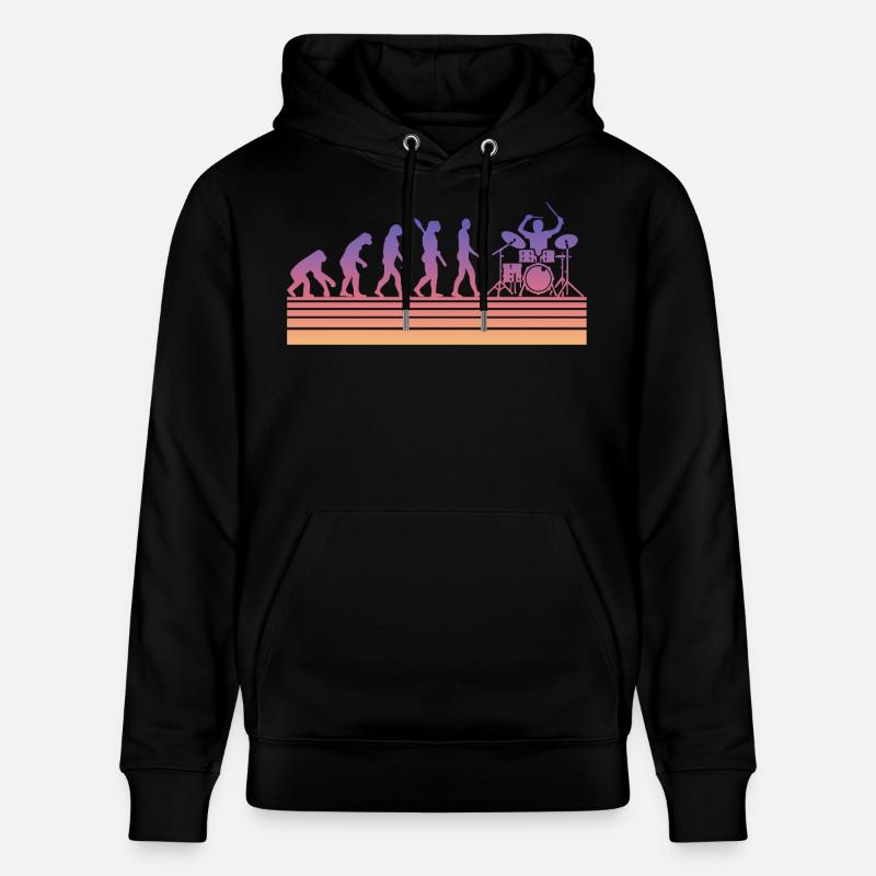 Évolution des batteurs - Sweat à capuche bio CRUISER Stanley/Stella Unisexe - noir