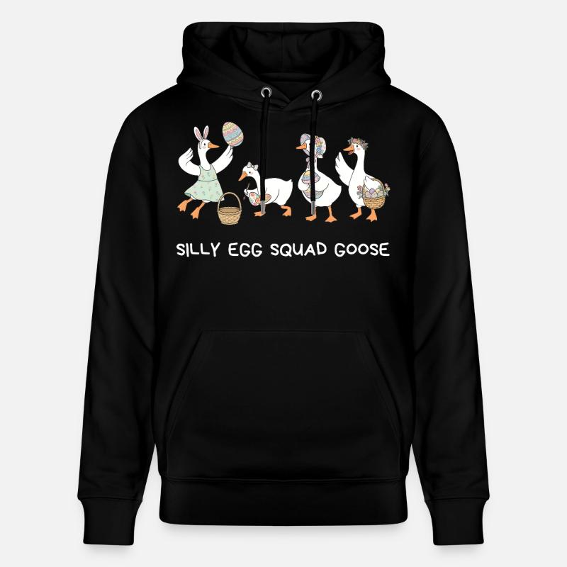 Silly Egg Squad Goose Easter - Stanley/Stella CRUISER Unisex Organic Hoodie - black