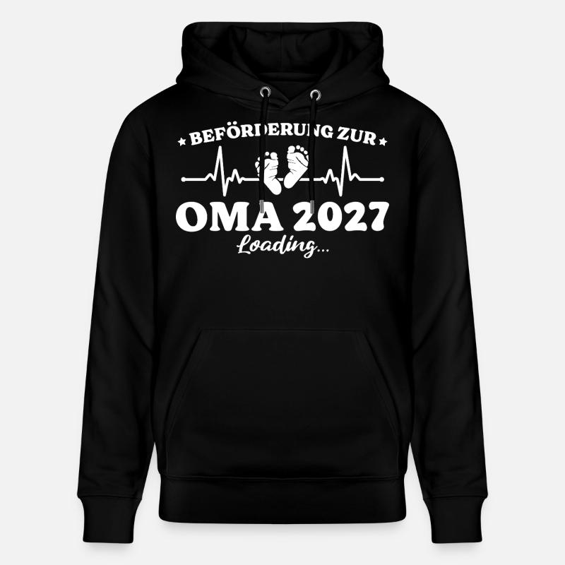 Beförderung zur Oma 2027 Loading Geschenk - Stanley/Stella Unisex Bio-Hoodie CRUISER  - Schwarz