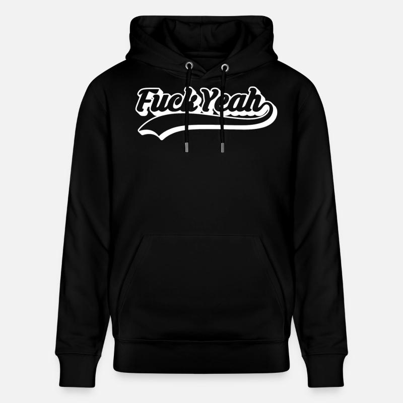 Retro Style 'Fuck Yeah' Script - Sweat à capuche bio CRUISER Stanley/Stella Unisexe - noir