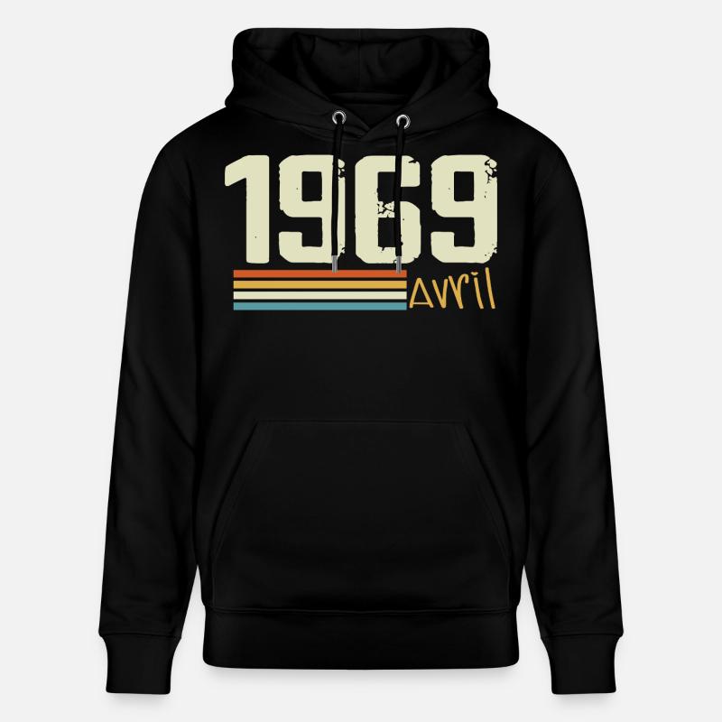 Né en avril 1969 - Sweat à capuche bio CRUISER Stanley/Stella Unisexe - noir