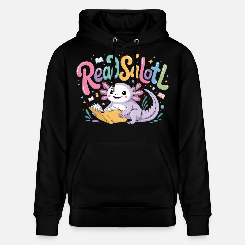 Axolotl Reader T-Shirt ReadSalotl Book - Sweat à capuche bio CRUISER Stanley/Stella Unisexe - noir