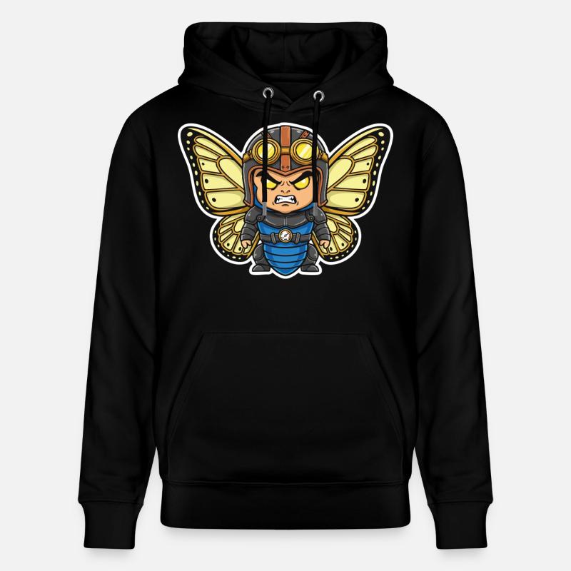 Papillon Aviateur Steampunk Armure Bleue - Sweat à capuche bio CRUISER Stanley/Stella Unisexe - noir