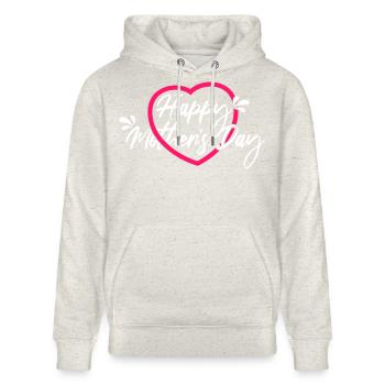 Happy Mothers Day Shirt - Stanley/Stella CRUISER Unisex Organic Hoodie - heather oatmeal - Front - Alina (178cm) & Michal (187cm)