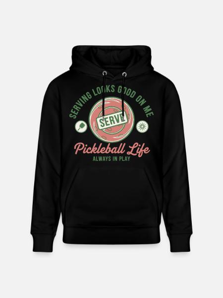 Pickleball Divertente Giocatore Adora il campo da pickleball - Felpa con cappuccio ecologica unisex CRUISER di Stanley/Stella - nero