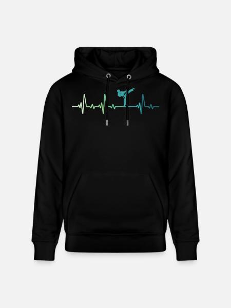 Karate Kara-Te Heartbeat Karate - Stanley/Stella CRUISER Unisex Organic Hoodie - black