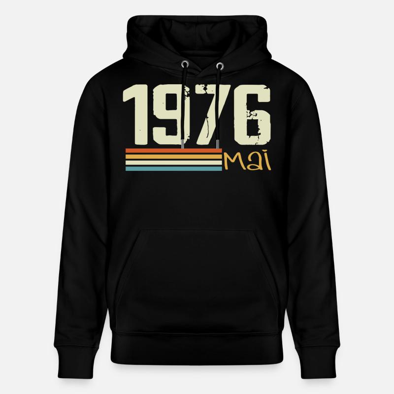 Mai 1976 - Sweat à capuche bio CRUISER Stanley/Stella Unisexe - noir
