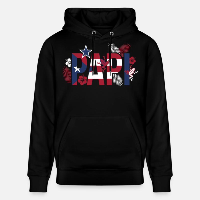 Papa drapeau Tropiques style Hawaï - Sweat à capuche bio CRUISER Stanley/Stella Unisexe - noir