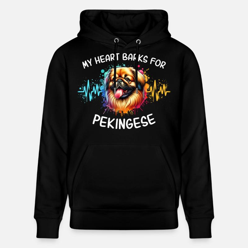 Ligne cardiaque pékinoise - Sweat à capuche bio CRUISER Stanley/Stella Unisexe - noir