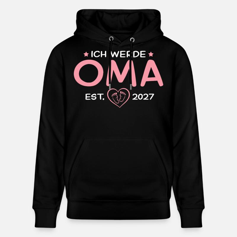 Ich werde Oma 2027 – Stolze Großmutter - Stanley/Stella Unisex Bio-Hoodie CRUISER  - Schwarz