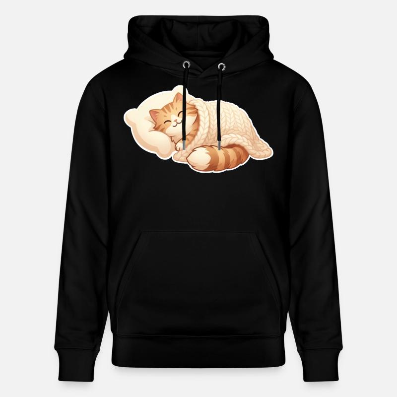 Cat sleeping - Stanley/Stella CRUISER Unisex Organic Hoodie - black