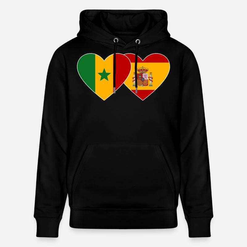 Fusion Heartlove Sénégal-Espagne - Sweat à capuche bio CRUISER Stanley/Stella Unisexe - noir