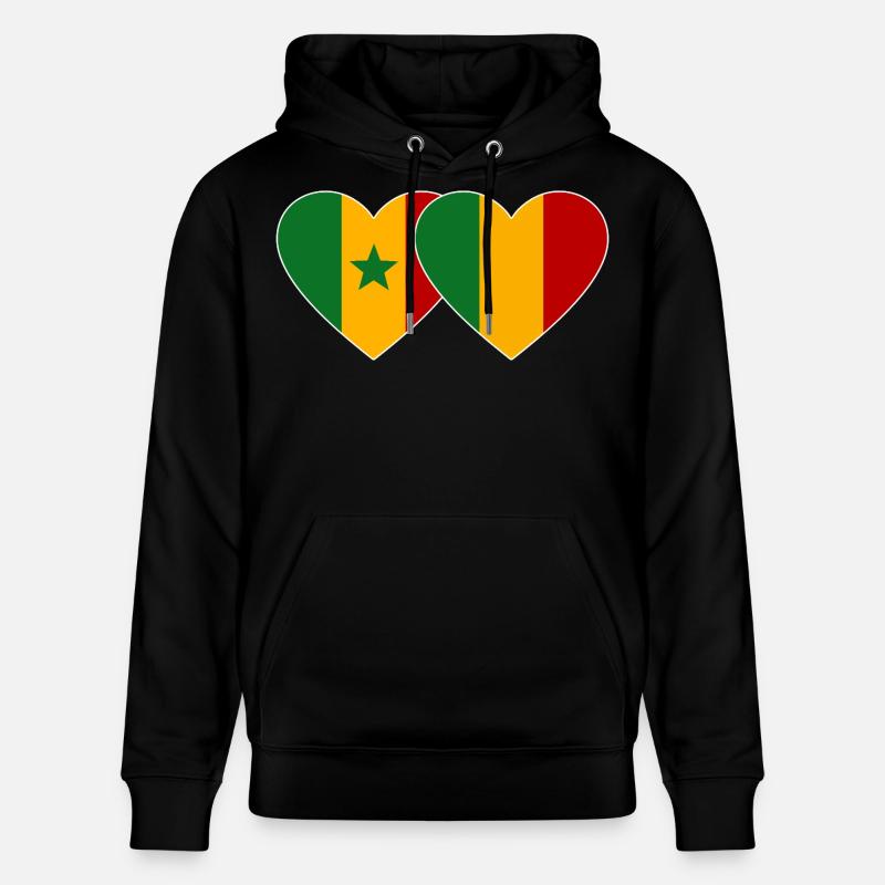Senegal_Mali_Flagge_Herz - Sweat à capuche bio CRUISER Stanley/Stella Unisexe - noir