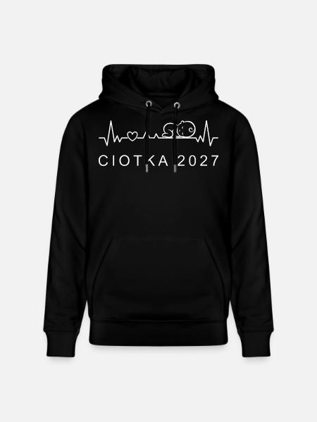 Aunt 2027 Heartbeat Pregnancy Polish - Stanley/Stella CRUISER Unisex Organic Hoodie - black