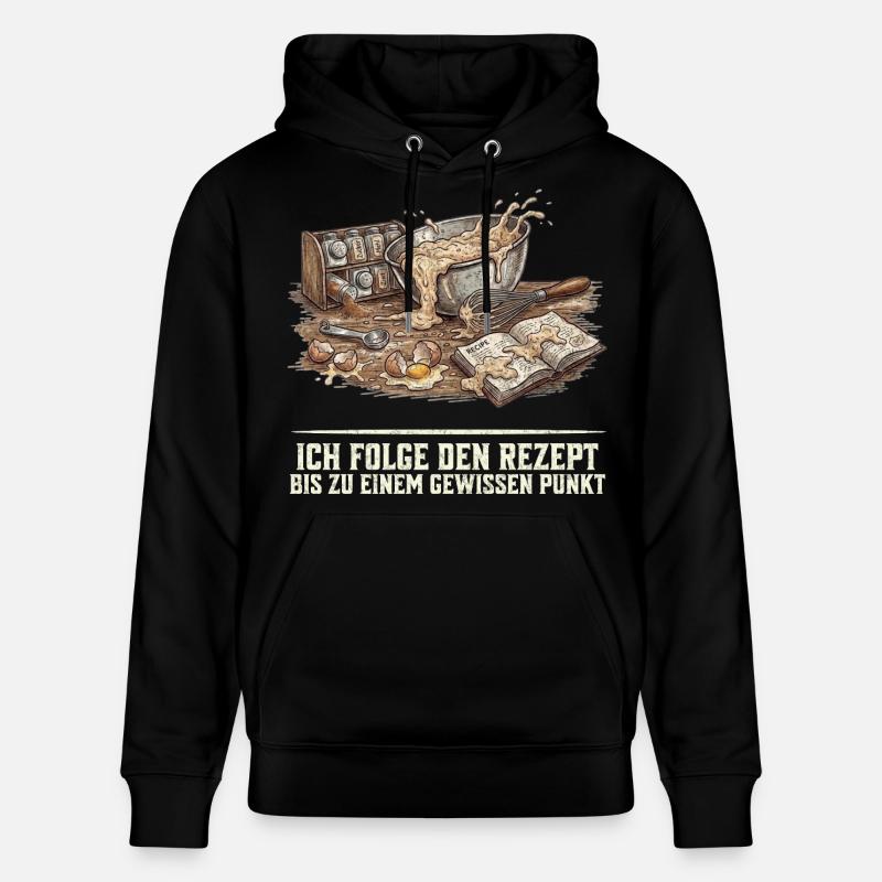 Backen Rezept Lustiger Spruch Hobbybäcker Geschenk - Stanley/Stella Unisex Bio-Hoodie CRUISER  - Schwarz