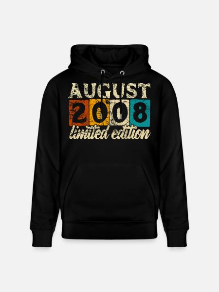 Limited Edition August 2008 Birthday Gift - Stanley/Stella CRUISER Unisex Organic Hoodie - black