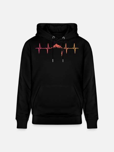 Climbing Sunset Heartbeat Climber - Stanley/Stella CRUISER Unisex Organic Hoodie - black