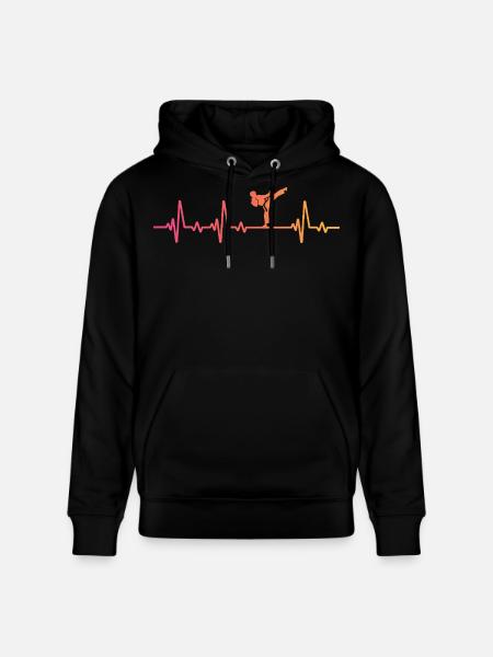 karate sunset heartbeat karate - Stanley/Stella CRUISER Unisex Organic Hoodie - black