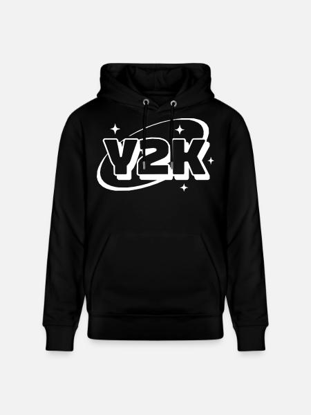 Y2K Neon Retro Stars - Stanley/Stella CRUISER Unisex Organic Hoodie - black