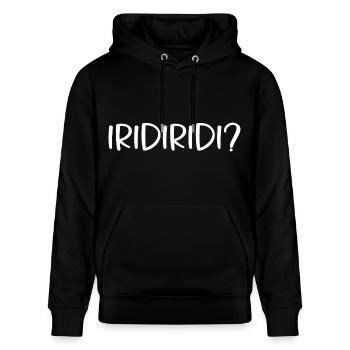 Bayrische Sprüche iridiridi - Stanley/Stella Unisex Bio-Hoodie CRUISER  - Schwarz - Vorne - Alina (178cm) & Michal (187cm)