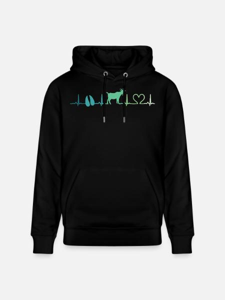 Goat heartbeat gift goats - Stanley/Stella CRUISER Unisex Organic Hoodie - black