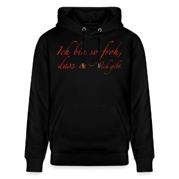 I'm glad you exist - Stanley/Stella CRUISER Unisex Organic Hoodie - black - Front - Alina (178cm) & Michal (187cm)