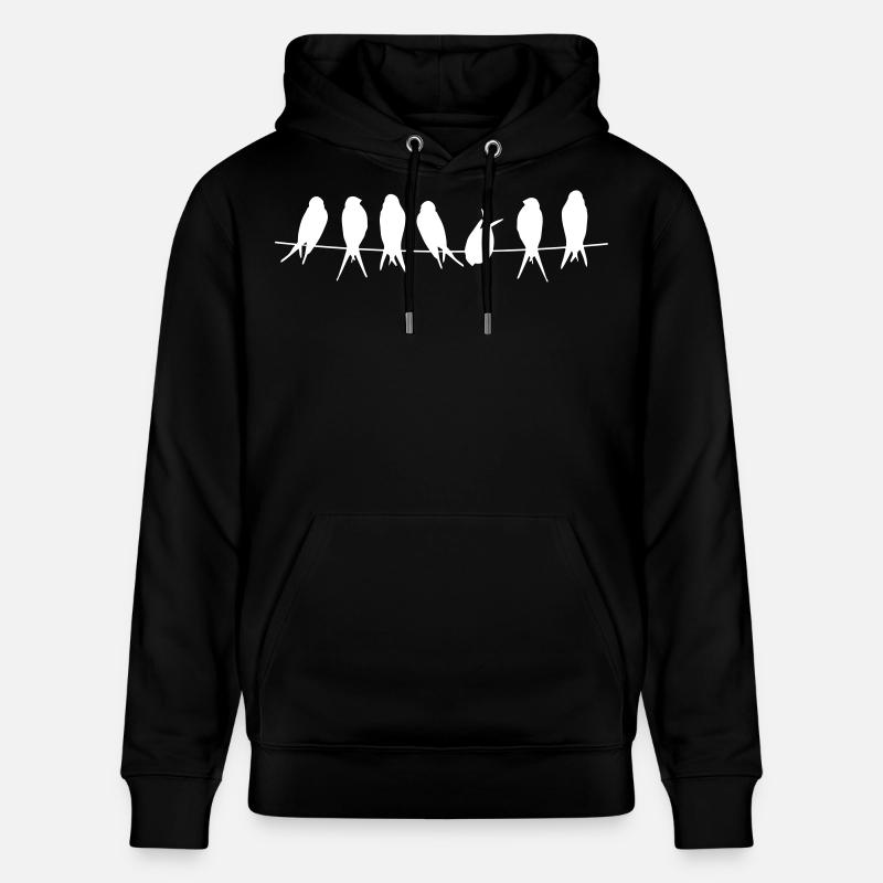 Silhouettes d’oiseaux chanteurs sur branche - Sweat à capuche bio CRUISER Stanley/Stella Unisexe - noir