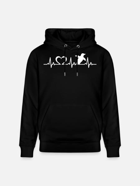 Pinguin Herzschlag - Stanley/Stella Unisex Bio-Hoodie CRUISER - Schwarz