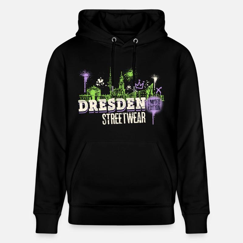 Dresde Skyline City Allemagne Graffiti - Sweat à capuche bio CRUISER Stanley/Stella Unisexe - noir