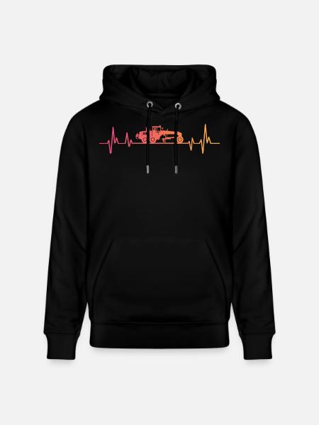 Sunset Construction Vehicle Motor Grader - Stanley/Stella CRUISER Unisex Organic Hoodie - black