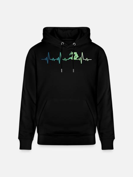 Jiu Jitsu Heartbeat Jiu-Jitsu - Stanley/Stella CRUISER Unisex Organic Hoodie - black