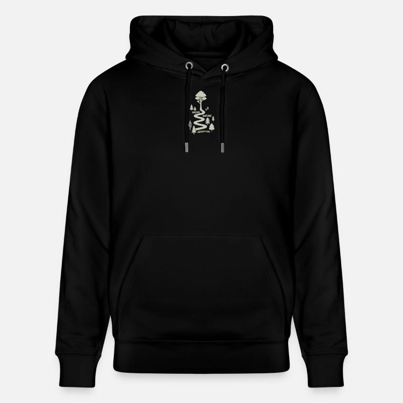 Sentier de randonnée avec arbres - Sweat à capuche bio CRUISER Stanley/Stella Unisexe - noir