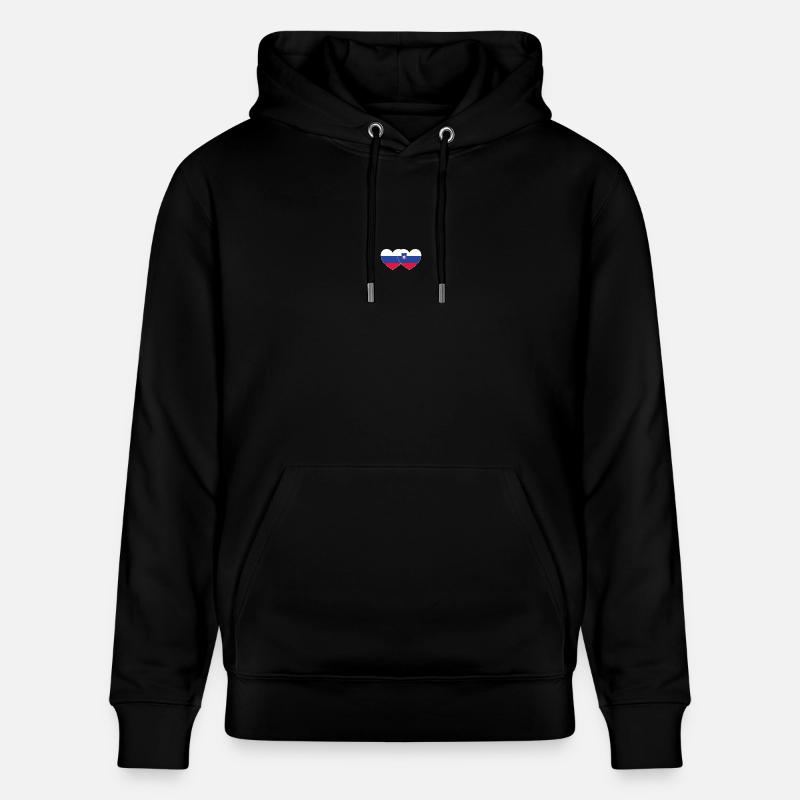 Russie Slovénie Drapeau Cœur - Sweat à capuche bio CRUISER Stanley/Stella Unisexe - noir