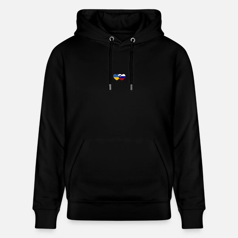 Ukraine Slovénie Drapeau Cœur - Sweat à capuche bio CRUISER Stanley/Stella Unisexe - noir