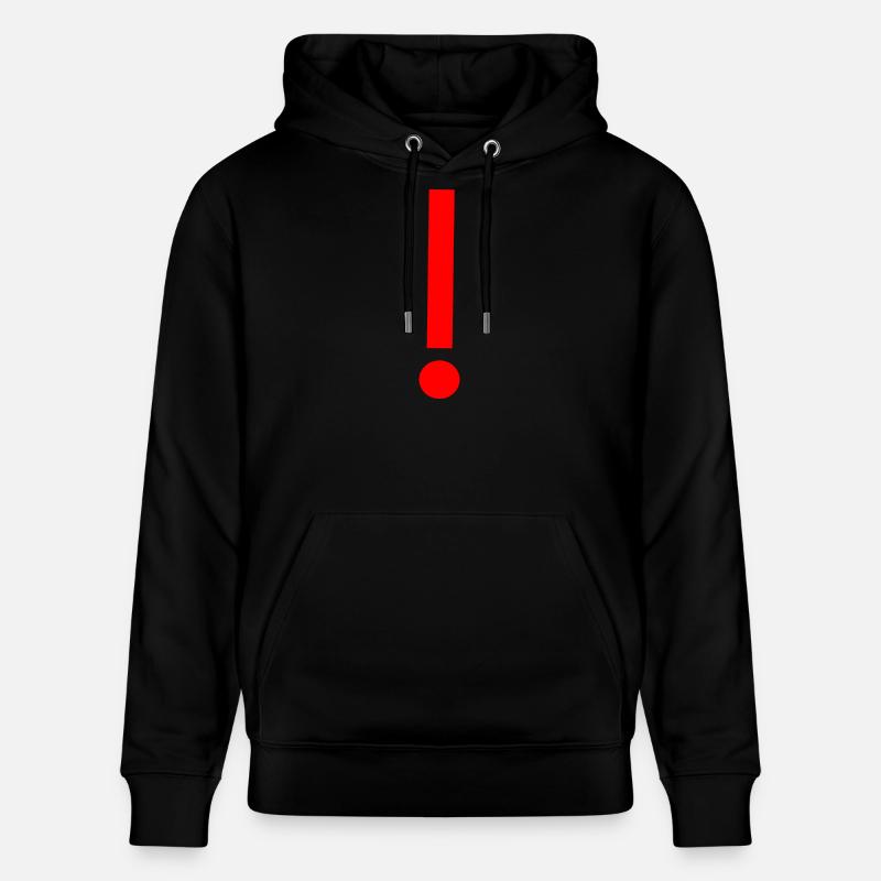 Point d'exclamation rouge, modèle, modèle - Sweat à capuche bio CRUISER Stanley/Stella Unisexe - noir