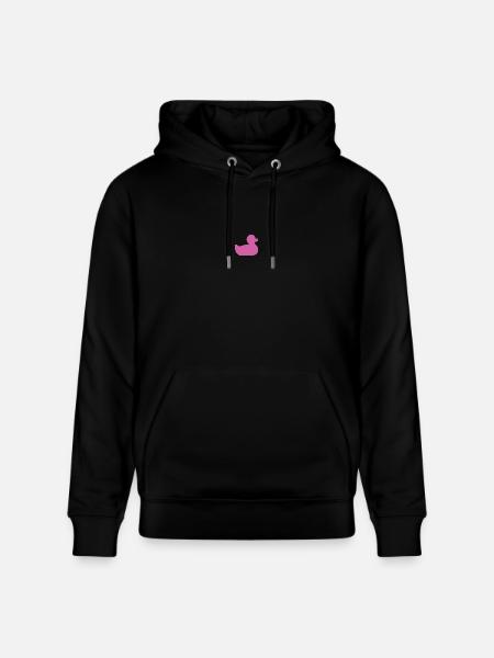 Duck pink / squeaky duck / pink duck - Stanley/Stella CRUISER Unisex Organic Hoodie - black