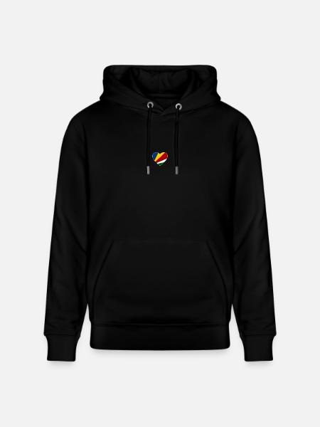 Seychelles flag heart - Stanley/Stella CRUISER Unisex Organic Hoodie - black