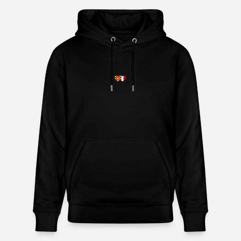 Macédoine Italie Drapeau Coeur - Sweat à capuche bio CRUISER Stanley/Stella Unisexe - noir