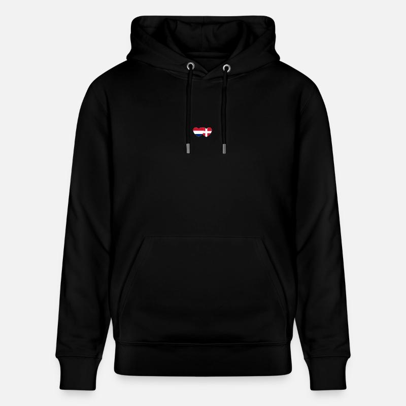 Pays-Bas Danemark Flag Heart - Sweat à capuche bio CRUISER Stanley/Stella Unisexe - noir