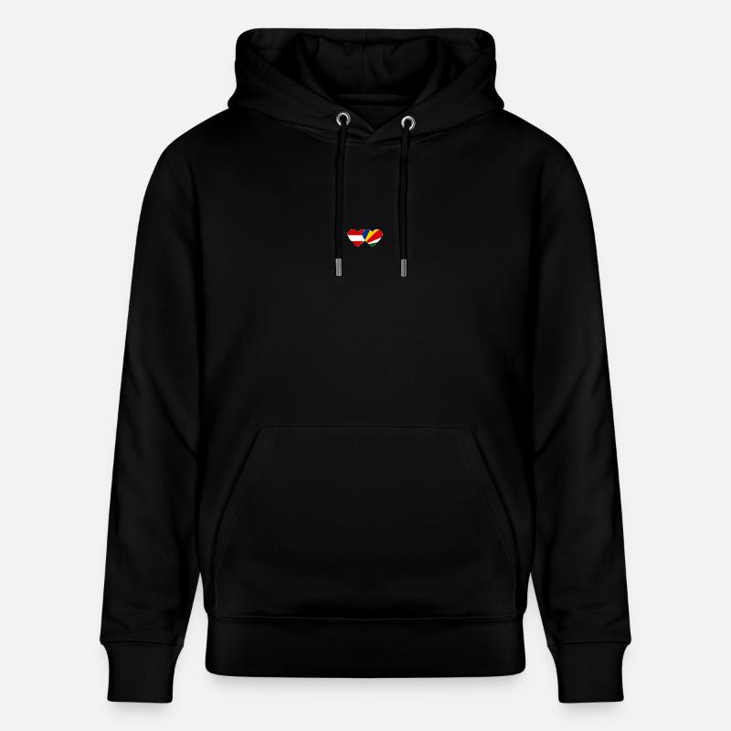 Autriche Seychelles Flag Heart - Sweat à capuche bio CRUISER Stanley/Stella Unisexe - noir
