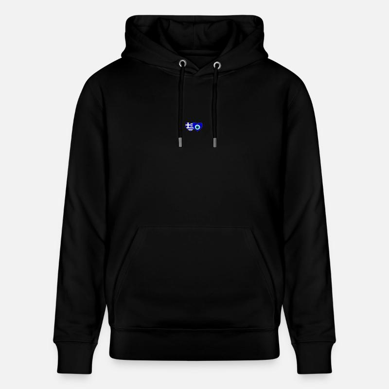 Grèce Bonheur Drapeau Cœur - Sweat à capuche bio CRUISER Stanley/Stella Unisexe - noir