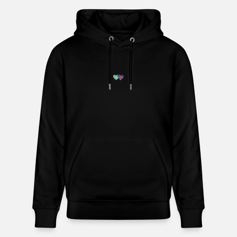 Kazakhstan Islande Flag Coeur - Sweat à capuche bio CRUISER Stanley/Stella Unisexe - noir