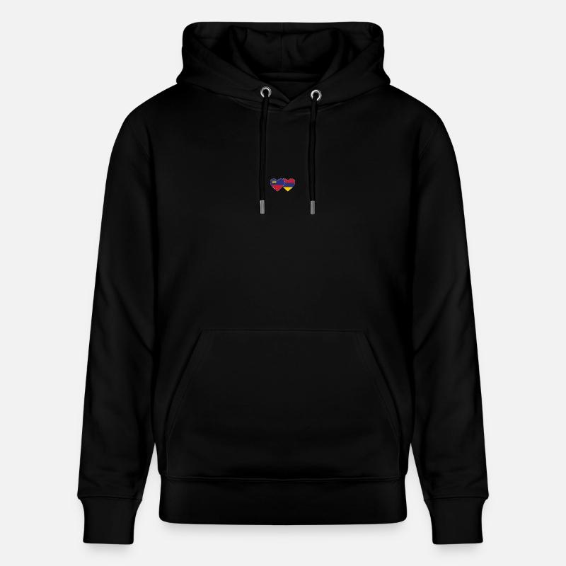 Liechtenstein Arménie Drapeau Coeur - Sweat à capuche bio CRUISER Stanley/Stella Unisexe - noir