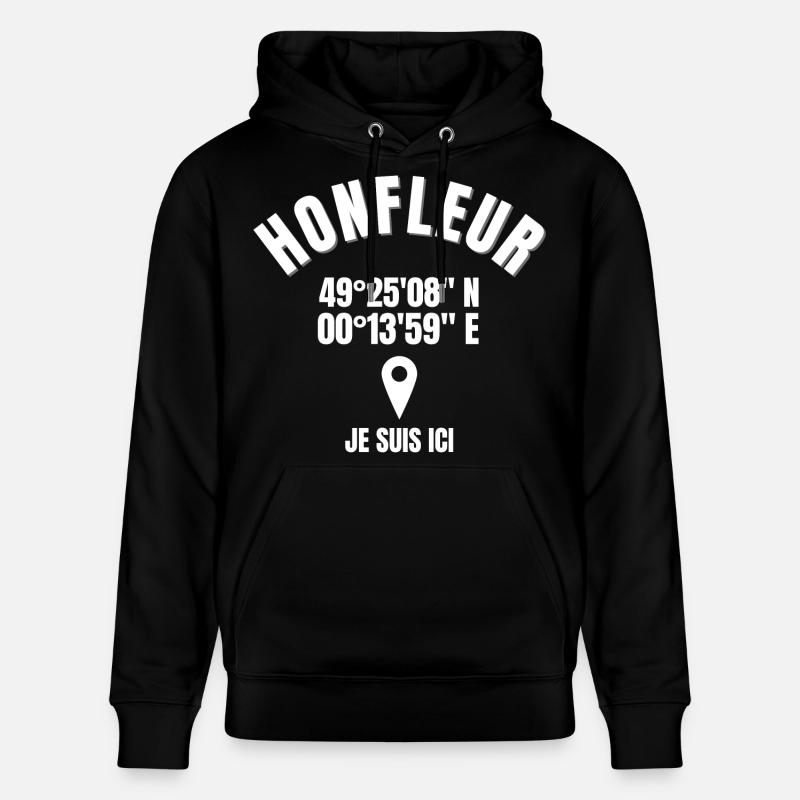 Honfleur, Normandie, côte fleurie - Sweat à capuche bio CRUISER Stanley/Stella Unisexe - noir