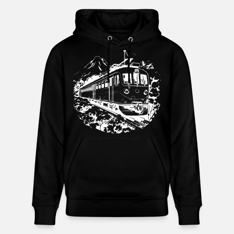 Graphique ferroviaire - Sweat à capuche bio CRUISER Stanley/Stella Unisexe - noir