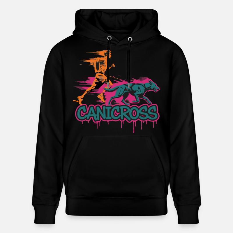 Canicross Running avec Chien - Sweat à capuche bio CRUISER Stanley/Stella Unisexe - noir